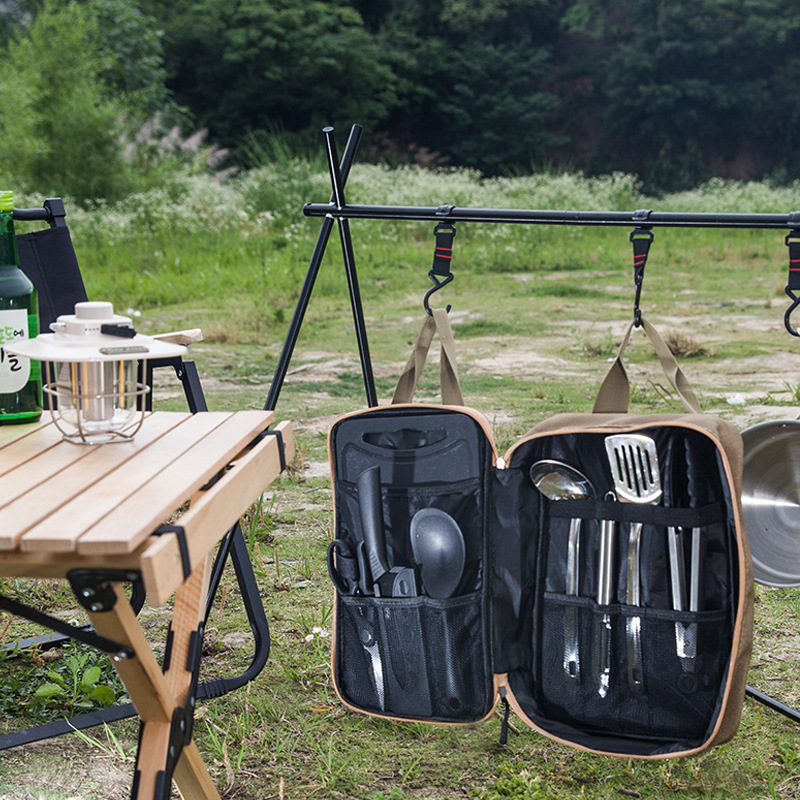8pcs Camping Kitchen Cookware  - đánh giá và giá Camping Hiking Cooking